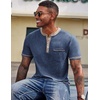 image:imageCOOFANDY Mens Henley Shirts Short Sleeve Casual Button TShirts Basic Tee Shirts Summer Vintage T Shirts with Pocket01 Navy Blue
