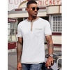 image:imageCOOFANDY Mens Henley Shirts Short Sleeve Casual Button TShirts Basic Tee Shirts Summer Vintage T Shirts with Pocket01 White