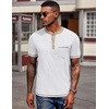 image:imageCOOFANDY Mens Henley Shirts Short Sleeve Casual Button TShirts Basic Tee Shirts Summer Vintage T Shirts with Pocket01 White