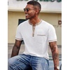 image:imageCOOFANDY Mens Henley Shirts Short Sleeve Casual Button TShirts Basic Tee Shirts Summer Vintage T Shirts with Pocket01 White