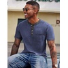 image:imageCOOFANDY Mens Henley Shirts Short Sleeve Casual Button TShirts Basic Tee Shirts Summer Vintage T Shirts with Pocket02 Navy BlueDark Grey