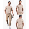 image:imageCOOFANDY Mens Knit TShirts Casual Short Sleeve Crewneck Shirt Textured Pullover TeesApricot