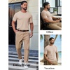 image:imageCOOFANDY Mens Knit TShirts Casual Short Sleeve Crewneck Shirt Textured Pullover TeesApricot