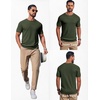 image:imageCOOFANDY Mens Knit TShirts Casual Short Sleeve Crewneck Shirt Textured Pullover TeesArmy Green