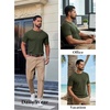 image:imageCOOFANDY Mens Knit TShirts Casual Short Sleeve Crewneck Shirt Textured Pullover TeesArmy Green