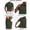 image:imageCOOFANDY Mens Knit TShirts Casual Short Sleeve Crewneck Shirt Textured Pullover TeesArmy Green