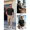 image:imageCOOFANDY Mens Knit TShirts Casual Short Sleeve Crewneck Shirt Textured Pullover TeesBlack