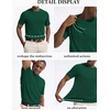 image:imageCOOFANDY Mens Knit TShirts Casual Short Sleeve Crewneck Shirt Textured Pullover TeesGreen
