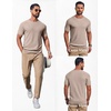 image:imageCOOFANDY Mens Knit TShirts Casual Short Sleeve Crewneck Shirt Textured Pullover TeesKhaki
