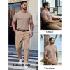 image:imageCOOFANDY Mens Knit TShirts Casual Short Sleeve Crewneck Shirt Textured Pullover TeesKhaki