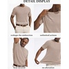 image:imageCOOFANDY Mens Knit TShirts Casual Short Sleeve Crewneck Shirt Textured Pullover TeesKhaki