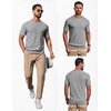 image:imageCOOFANDY Mens Knit TShirts Casual Short Sleeve Crewneck Shirt Textured Pullover TeesLight Grey