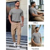 image:imageCOOFANDY Mens Knit TShirts Casual Short Sleeve Crewneck Shirt Textured Pullover TeesLight Grey