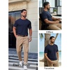 image:imageCOOFANDY Mens Knit TShirts Casual Short Sleeve Crewneck Shirt Textured Pullover TeesNavy Blue