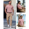 image:imageCOOFANDY Mens Knit TShirts Casual Short Sleeve Crewneck Shirt Textured Pullover TeesPink