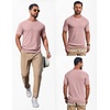 image:imageCOOFANDY Mens Knit TShirts Casual Short Sleeve Crewneck Shirt Textured Pullover TeesPink