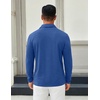 image:imageCOOFANDY Mens Long Sleeve Polo Shirts Button Casual Tee Collared Work Pullover ShirtsBlue