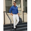 image:imageCOOFANDY Mens Long Sleeve Polo Shirts Button Casual Tee Collared Work Pullover ShirtsBlue