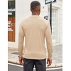 image:imageCOOFANDY Mens Mock Turtleneck Long Sleeve Shirts Slim Fit Basic TShirt Lightweight Ribbed Pullover Sweater1 Packbeige