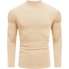 image:imageCOOFANDY Mens Mock Turtleneck Long Sleeve Shirts Slim Fit Basic TShirt Lightweight Ribbed Pullover Sweater1 Packbeige