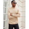 image:imageCOOFANDY Mens Mock Turtleneck Long Sleeve Shirts Slim Fit Basic TShirt Lightweight Ribbed Pullover Sweater1 Packbeige