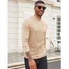 image:imageCOOFANDY Mens Mock Turtleneck Long Sleeve Shirts Slim Fit Basic TShirt Lightweight Ribbed Pullover Sweater1 Packbeige