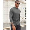 image:imageCOOFANDY Mens Mock Turtleneck Long Sleeve Shirts Slim Fit Basic TShirt Lightweight Ribbed Pullover Sweater2 Packwhite  Dark Grey