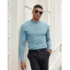 image:imageCOOFANDY Mens Mock Turtleneck Long Sleeve Shirts Slim Fit Basic TShirt Lightweight Ribbed Pullover SweaterGreenish Blue