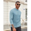 image:imageCOOFANDY Mens Mock Turtleneck Long Sleeve Shirts Slim Fit Basic TShirt Lightweight Ribbed Pullover SweaterGreenish Blue