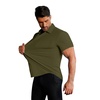 image:imageCOOFANDY Mens Muscle Fit Dress Shirts Stretch WrinkleFree Short Sleeve Casual Button Down ShirtsArmy Green