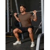 image:imageCOOFANDY Mens Muscle T Shirts Short Sleeve Slim Fit Tshirts Gym Workout Athletic Crewneck ShirtBrown