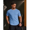image:imageCOOFANDY Mens Muscle T Shirts Short Sleeve Slim Fit Tshirts Gym Workout Athletic Crewneck ShirtClear Blue