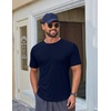 image:imageCOOFANDY Mens Muscle T Shirts Short Sleeve Slim Fit Tshirts Gym Workout Athletic Crewneck ShirtDark Blue