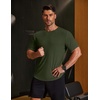 image:imageCOOFANDY Mens Muscle T Shirts Short Sleeve Slim Fit Tshirts Gym Workout Athletic Crewneck ShirtDeep Green