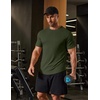 image:imageCOOFANDY Mens Muscle T Shirts Short Sleeve Slim Fit Tshirts Gym Workout Athletic Crewneck ShirtDeep Green