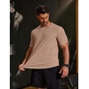 image:imageCOOFANDY Mens Muscle T Shirts Short Sleeve Slim Fit Tshirts Gym Workout Athletic Crewneck ShirtKhaki