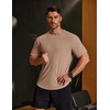 image:imageCOOFANDY Mens Muscle T Shirts Short Sleeve Slim Fit Tshirts Gym Workout Athletic Crewneck ShirtKhaki