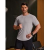 image:imageCOOFANDY Mens Muscle T Shirts Short Sleeve Slim Fit Tshirts Gym Workout Athletic Crewneck ShirtLight Grey