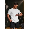image:imageCOOFANDY Mens Muscle T Shirts Short Sleeve Slim Fit Tshirts Gym Workout Athletic Crewneck ShirtWhite