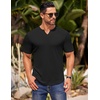 image:imageCOOFANDY Mens Muscle TShirts VNeck Slim Fit Workout Shirt Short Sleeve Longline Gym Athletic Tee ShirtsSolid Colorblack
