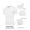image:imageCOOFANDY Mens Muscle TShirts VNeck Slim Fit Workout Shirt Short Sleeve Longline Gym Athletic Tee ShirtsSolid Colorwhite