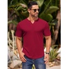 image:imageCOOFANDY Mens Muscle TShirts VNeck Slim Fit Workout Shirt Short Sleeve Longline Gym Athletic Tee ShirtsSolid Colorwine Red