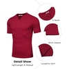 image:imageCOOFANDY Mens Muscle TShirts VNeck Slim Fit Workout Shirt Short Sleeve Longline Gym Athletic Tee ShirtsSolid Colorwine Red