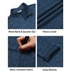 image:imageCOOFANDY Mens Quarter Zip Pullover Long Sleeve Sweatshirt 14 Zip Golf Shirt Winter Fleece Lined Thermal PulloverDark Blue