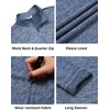 image:imageCOOFANDY Mens Quarter Zip Pullover Long Sleeve Sweatshirt 14 Zip Golf Shirt Winter Fleece Lined Thermal PulloverGray Blue