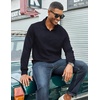 image:imageCOOFANDY Mens Quarter Zip Sweatshirt Casual 14 Zip Pullover Business Casual Polo Sweatshirt Winter Tops Navy Blue