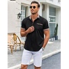 image:imageCOOFANDY Mens Short Sleeve Button Down Shirts Casual Wrinkle Free Dress Shirt Plaid Collar Summer ShirtsBlack