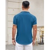 image:imageCOOFANDY Mens Short Sleeve Button Down Shirts Casual Wrinkle Free Dress Shirt Plaid Collar Summer ShirtsMidnight Blue