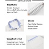image:imageCOOFANDY Mens Short Sleeve Button Down Shirts Casual Wrinkle Free Dress Shirt Plaid Collar Summer ShirtsWhiteblue Stripe