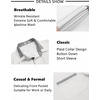 image:imageCOOFANDY Mens Short Sleeve Button Down Shirts Casual Wrinkle Free Dress Shirt Plaid Collar Summer ShirtsWhitestripe